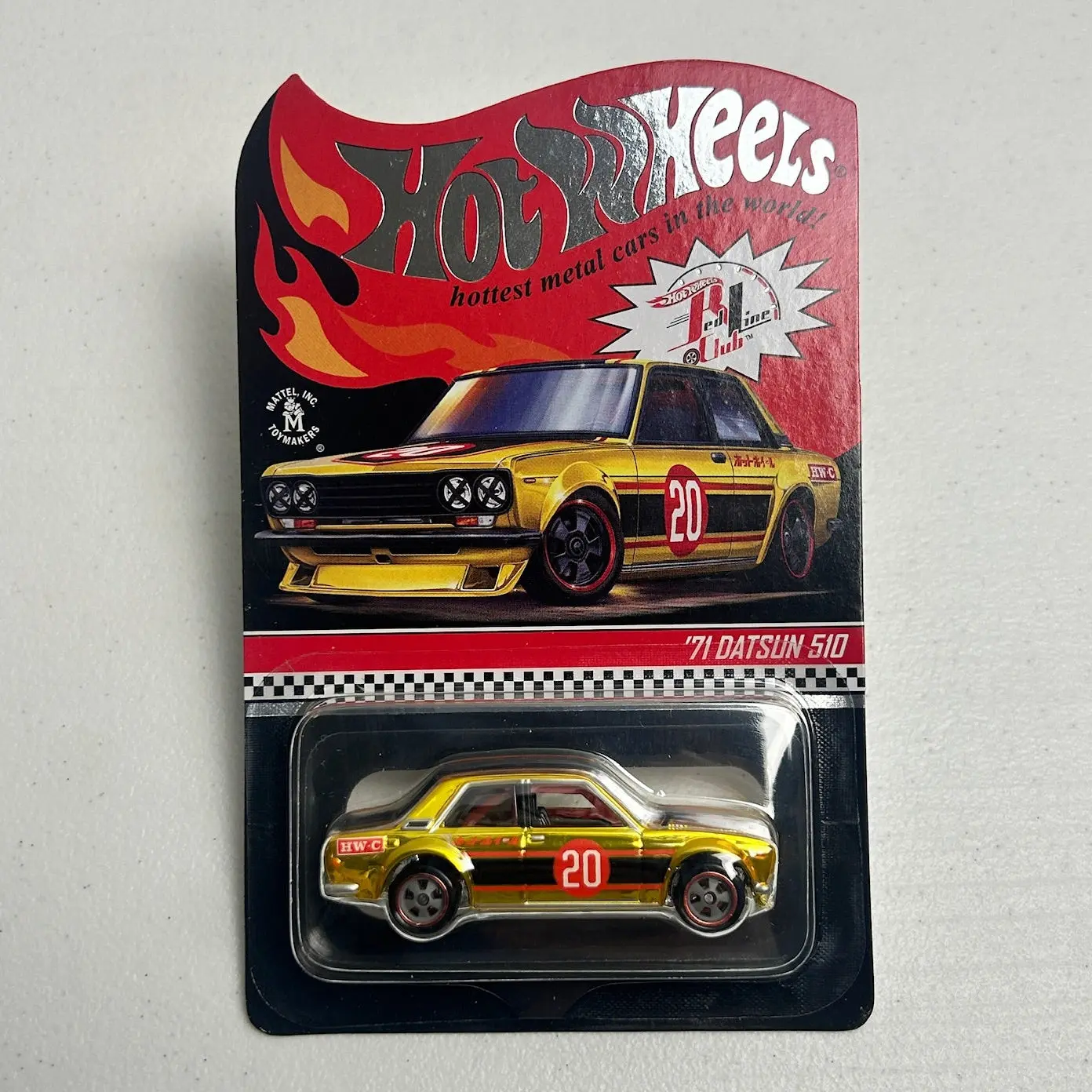 Hot Wheels 1:64 RLC '71 Datsun 510 Exclusive Gold #14843/15000