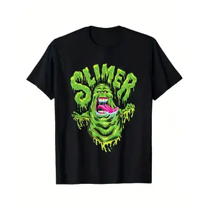 Ghostbusters: Afterlife Men's T-Shirt |   100% Cotton |   Vibrant Slimer Graphic Print |   Breathable & Comfortable |   Round Neck, Short Sleeve |   Casual Fit |   Machine Washable |   Multi-Size L-5XL |   Ideal for Halloween & Christmas, Holiday Gift Tee