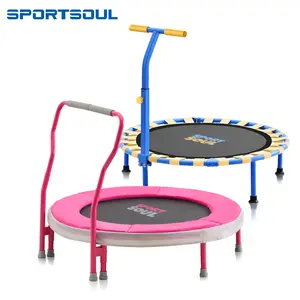 SPORTSOUL Mini Round Trampoline for Kids 36" Indoor Toddler Trampoline with Non-Slip Foam Handle Enclosed Design Stable Safe Bounce Small Trampoline Gift for Boys Girls