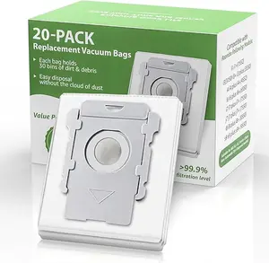 20 Pack Vacuum Bags for iRobot Roomba i7 i7+ i8 i8+ i3 i3+ i4 i4+ i6 i6+ j7 j7+ j9+ s9+ 104 105 405 504 505 705 Combo 10 Max, i s j Vac Series, All Clean Base Automatic Dirt Disposal Bags