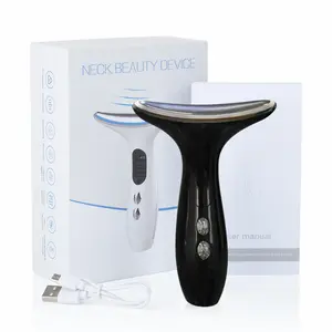 Face and Neck Massager Tools, Portable Facial Beauty Device,Facial Massager with 4 Color LED Lights for Skin Care