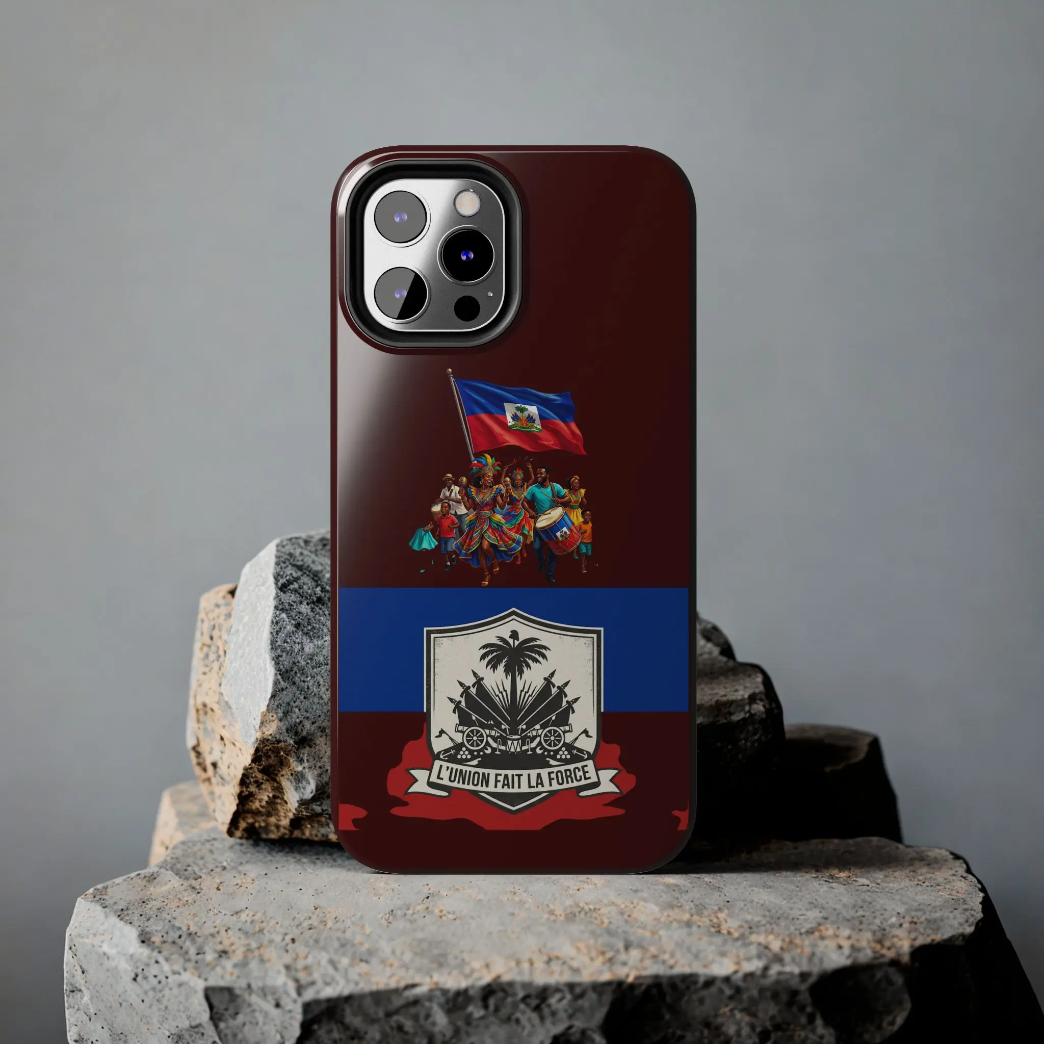 Haiti Crest and Flag Phone Case | Tough Phone Case