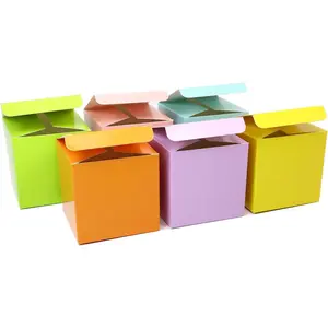 24 count Colorful Paper  Boxes, Small Candy Boxes Bulk, 3x3x3 inch  Box with Lids, Goodie  Boxes for Party Favors, Birthday Gifts, Wedding Gifts