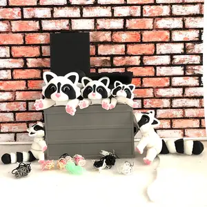 Dumpster Raccoon, 3D Printed Articulated Racoon, Black and White Trash Panda with Optional Dumpster, Articulated Raccoon Fidget Raccoon DR004 Decor Accessory Nature Ornaments Decoration Gifts