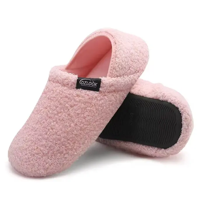 Women's Cozy Foldable Heel Slippers - Lightweight, Non-Slip Slip-On Slides, Portable Warm Barefoot Footwear, Indoor/Outdoor Use for Bedroom Travel