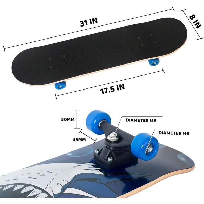 Standard Skateboards Gift 31 Inch Complete Skateboard Wood 9 Layer Canadian Maple Trick Skate Boards For Beginner skater  xl