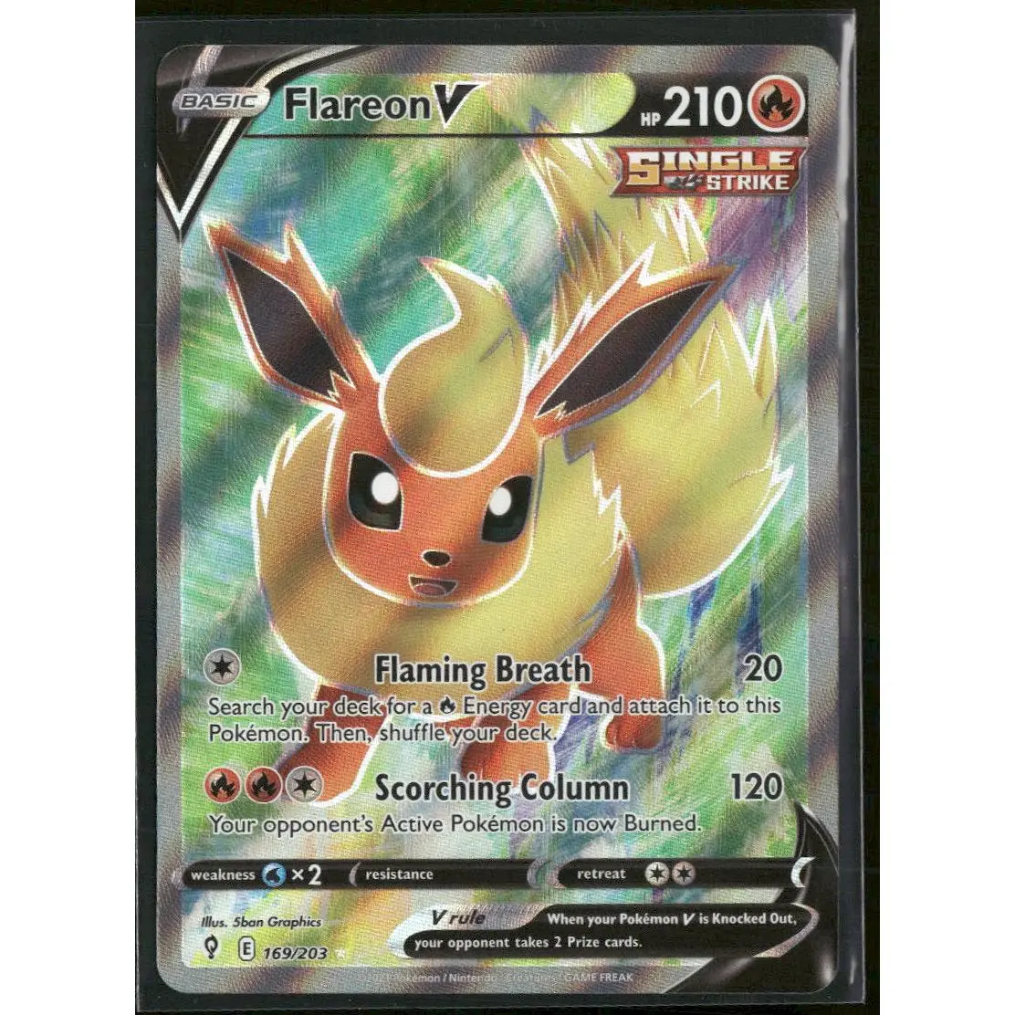 SWSH07: Evolving Skies Flareon V (Full Art) #169/203