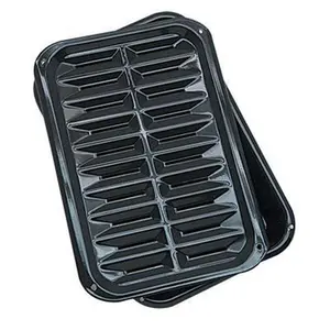 212 MAIN Bake&Broil Porcelain Bakeware Pan (BP106X) - 13x8.5 in Dual-Use Grill-Style Nonstick Oven-Ready 2-Piece Kitchen Baking Equipment Set, Nonstick Baking Sets, Oven-Ready Baking Sets