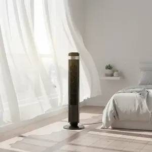 【New】Tower Fan for Bedroom, 28Db Silent Standing Fan with 12H Timer, Smart Auto Mode, 64° Oscillating Bladeless Cooling Fan for Home Office, Black