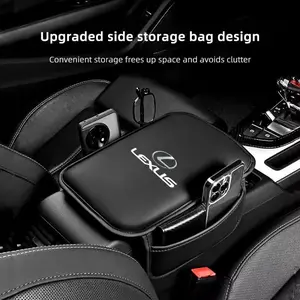 Car Armrest Protection Mat Leather Arm Rest Storage Pocket For Lexus F SPORT ES RX NX LS UX LM LX GX LC RZ IS CT GS RC HS SC TX