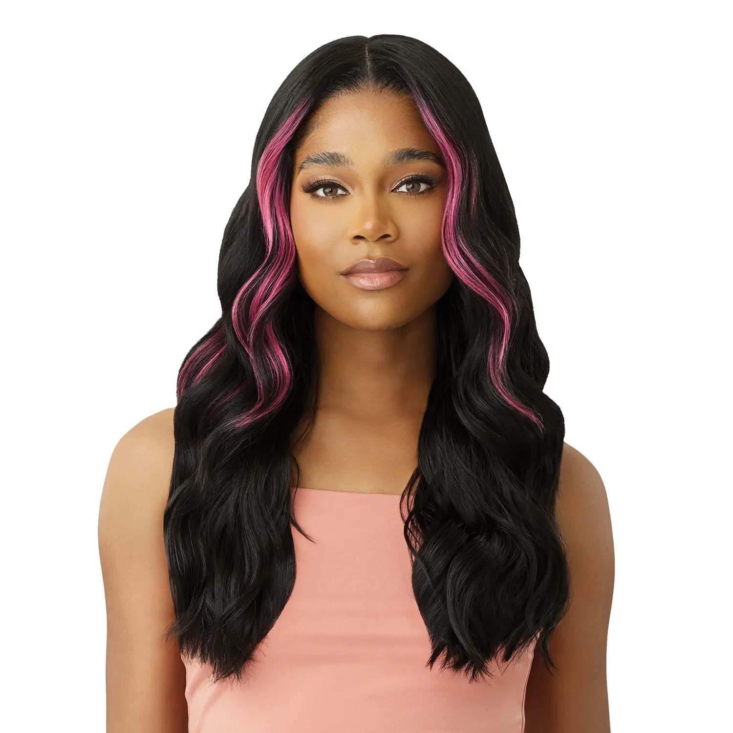 Outre Synthetic 13X6 HD Lace Front Wig - Natural Looking Wigs, Glueless, Fully Hand-Tied Perfect Hairline, Heat Resistant, Wavy Jaina, Synthetic Lace Wig