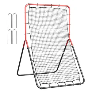 VEVOR Baseball And Softball Rebounder Net, 3x 4.5 ft PitchBack Baseball Pitching Nest, 3-Way Baseball, Softball Pitchback Net, Fielding Trainer, Bounce Back Net for Fielding/Throwing Practice