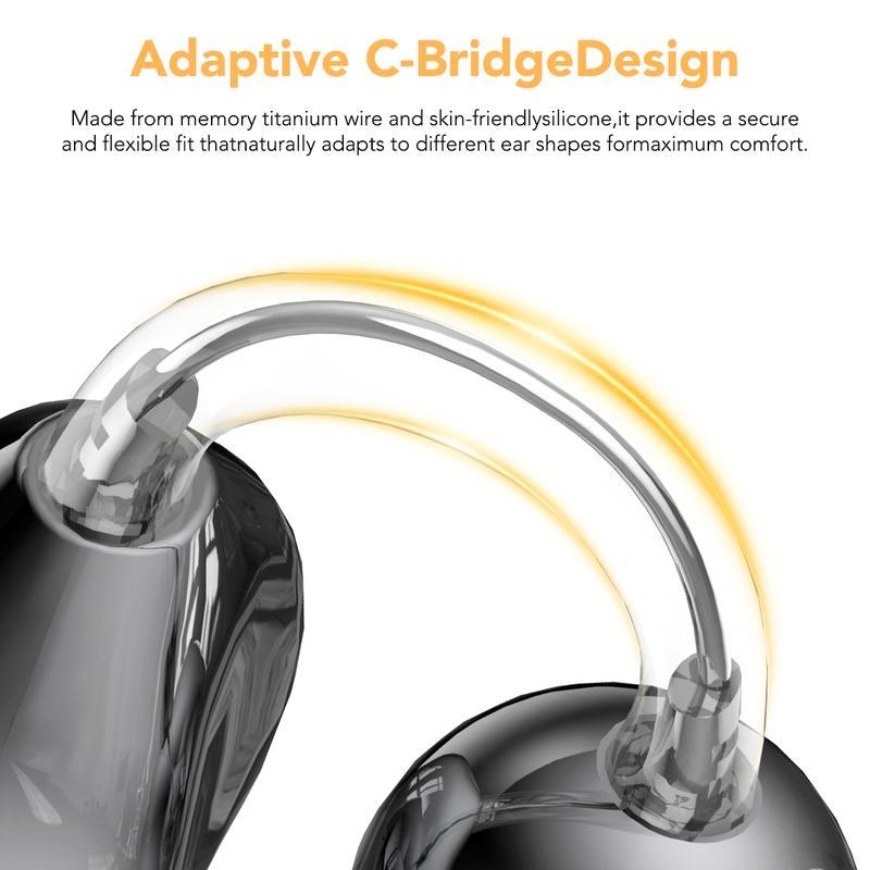 [Valentine's Day] Tukio 2026 M100 Fashion Clip-On Earphones, featuring interchangeable earring accessories, an audio-visual touchscreen, and wireless audio transmission technology. Equipped with Bluetooth 6.0 for faster and more stable connections