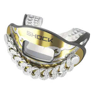 Shock Doctor 3D Ice Chain Max AirFlow Football Mouthguard - Enhanced Breathing Channel for Comfort & Performance - Training Equipment