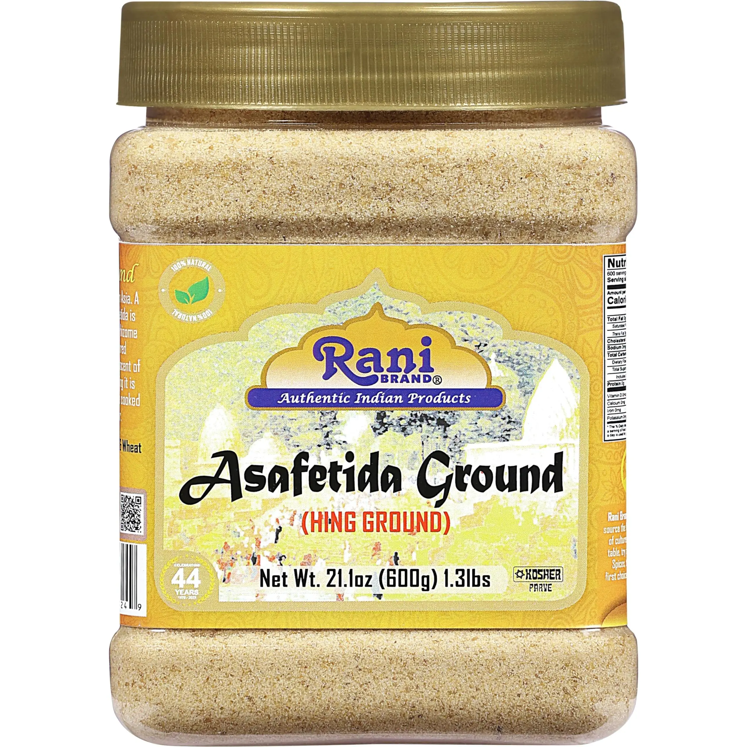 Rani Asafetida (Hing) Ground 21oz (600g) PET Jar ~ All Natural | Salt Free | Vegan | NON-GMO | Kosher | Best for Onion Garlic Substitute