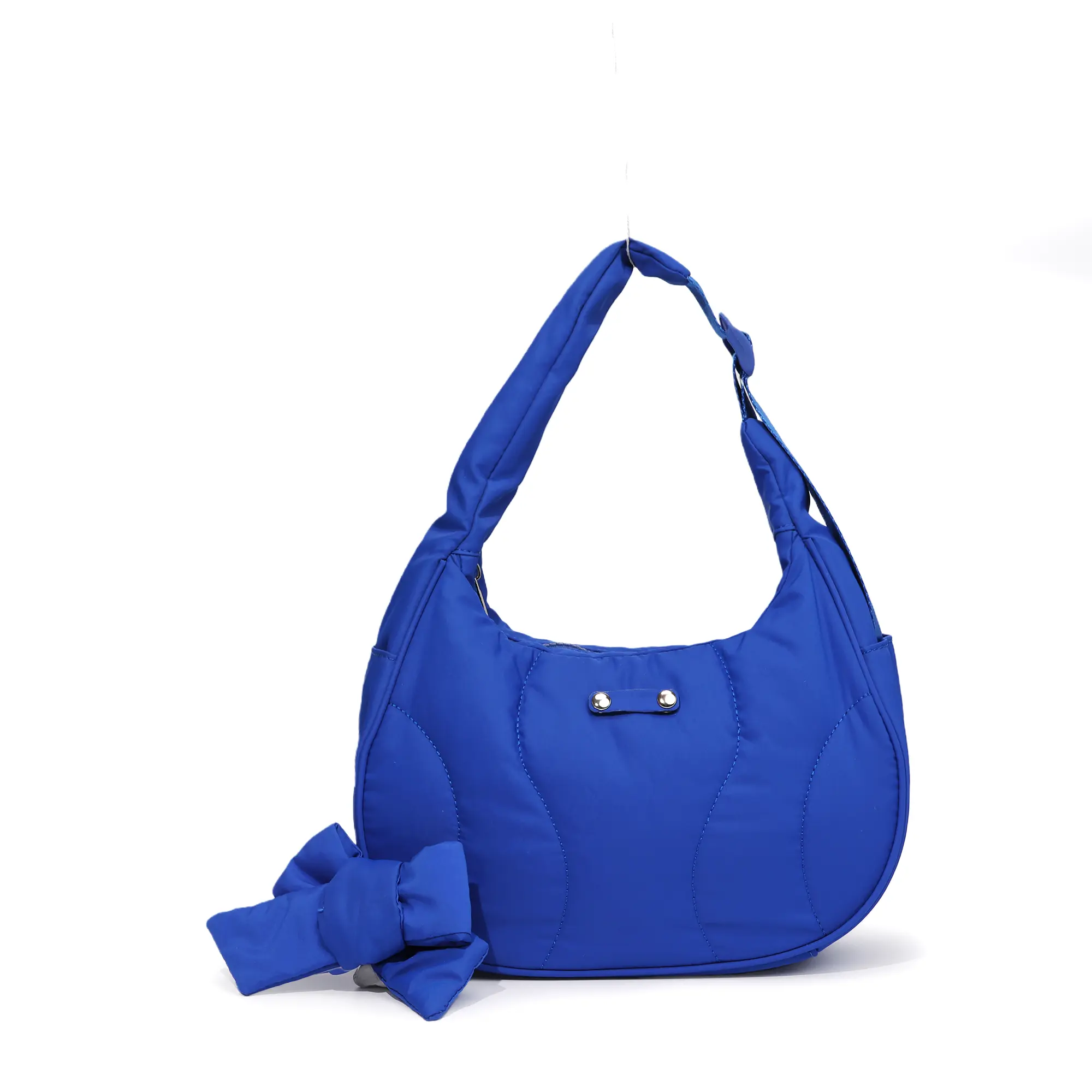 Riverich Women's Quilted Crescent Shoulder Bag, Small Puffy Nylon Purse with Adjustable Strap, Lightweight Waterproof Handbag for Travel, Purses