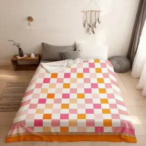 Geometric Plaids Patchwork Kids Fitted Sheet Twin Size,Abstract Grids Checkerboard Boys Girls Bedding Set,Checkered Latticed Modern Colorful Bed Sheet,1 Pillowcase(No Flat)