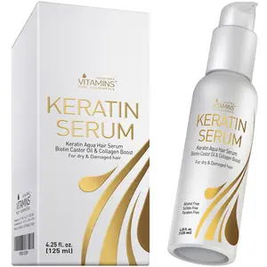 Vitamins Lightweight Keratin Hair Serum - Anti Frizz Repair Treatment - Hair Gloss Shine and Heat Protectant Serum for Frizzy Dry Damaged Hair
