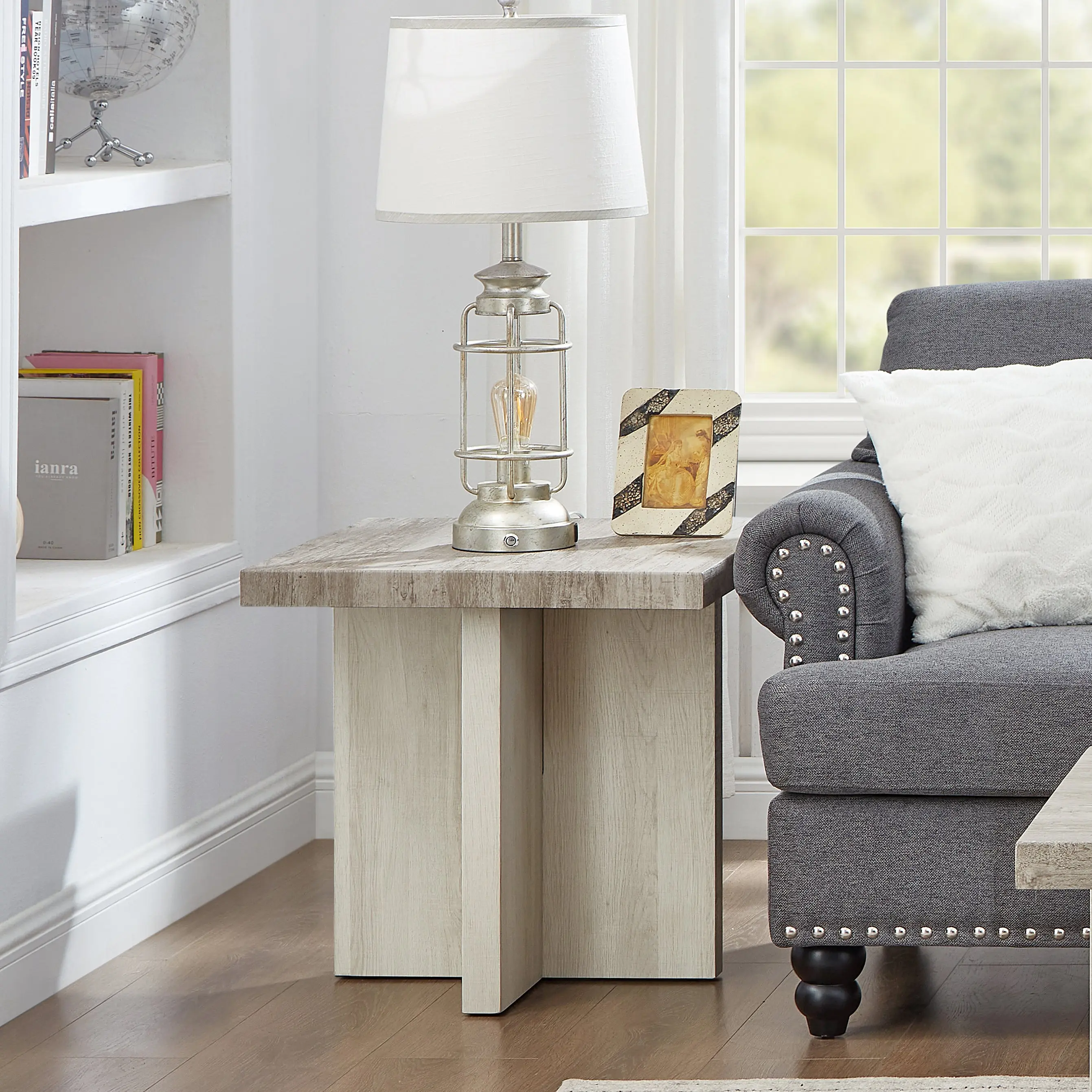 Roundhill Furniture Mchome Square End Table, Nightstand