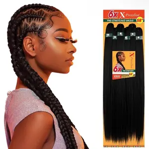 6x X-Pression 4x Sensationnel Prestretched 38 Inch Synthetic Braiding Hair Braid Kanekalon Flame Retardant for Box Braid and Twist for Women