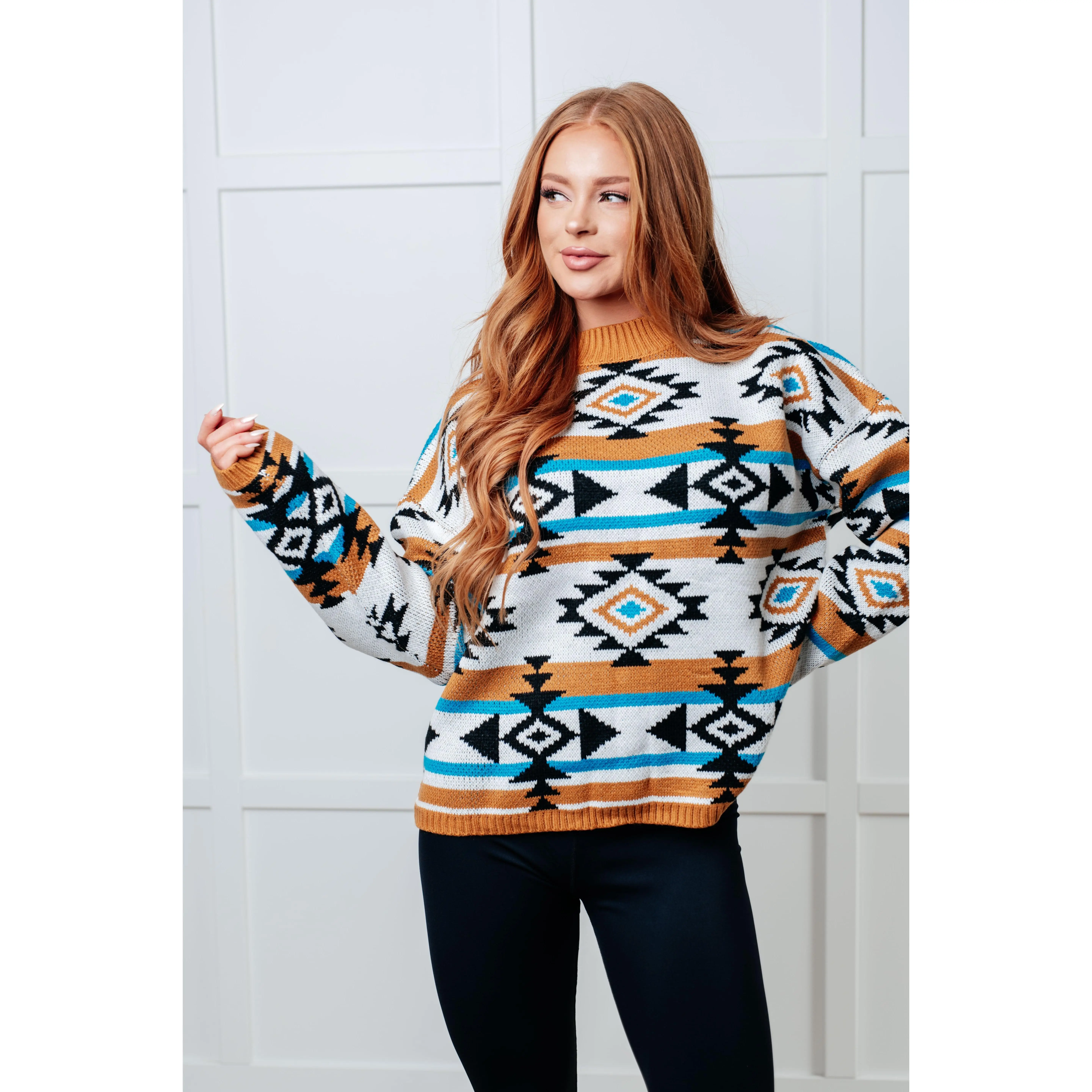 Desert Vibes Geometric Striped Sweater