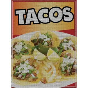 Tacos PERFORATED Window Graphic Decal Sticker Perforated Vinyl Mexican Food