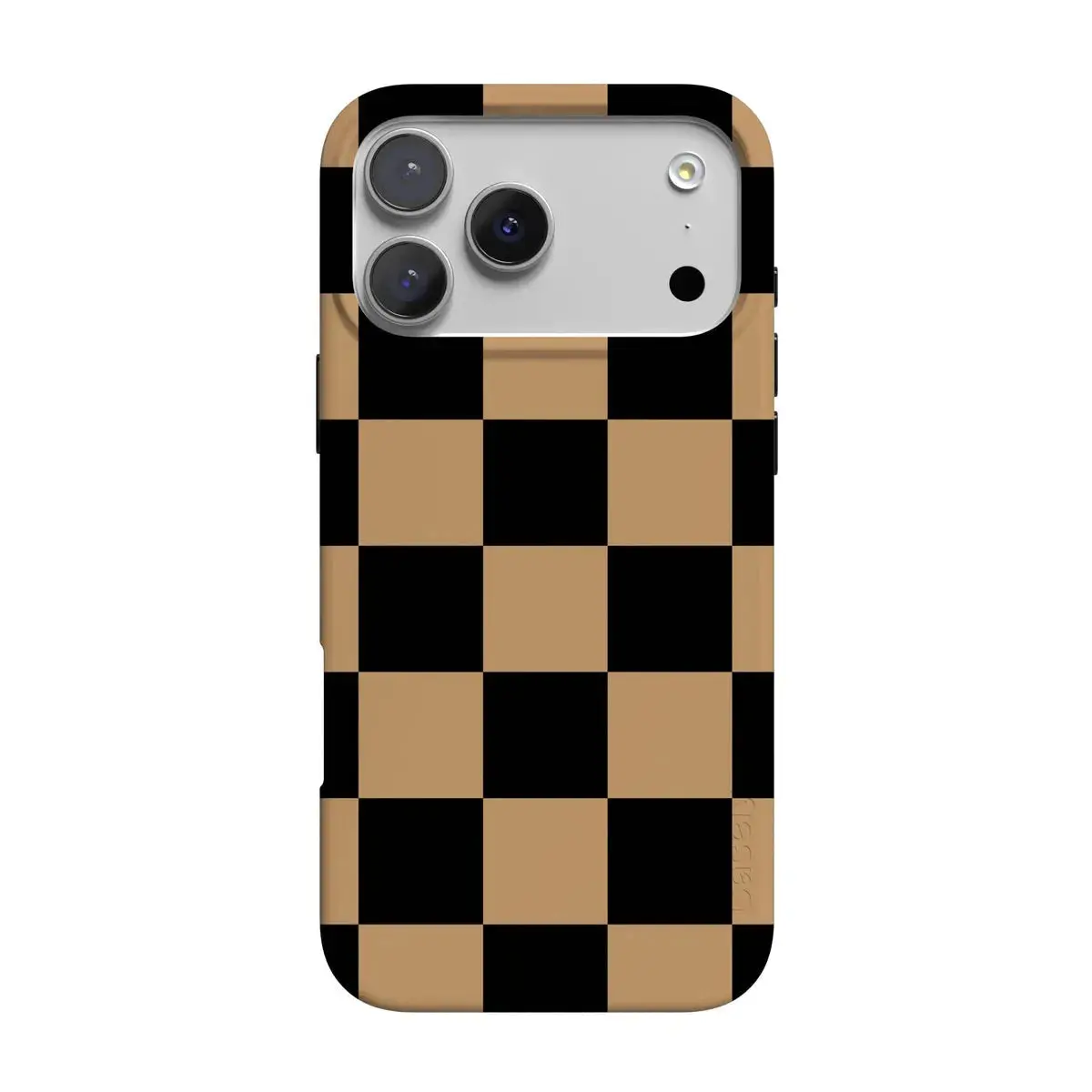 Casely iPhone 17 Pro Case | Fit Check | Black & Brown Checkerboard | Compatible with MagSafe | Classic Ultra Thin Design