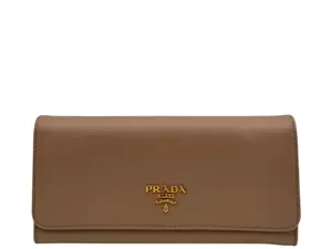 Pre-owned PRADA LEATHER Small Leather Goods SAFFIANO LONG WALLET BEIGE