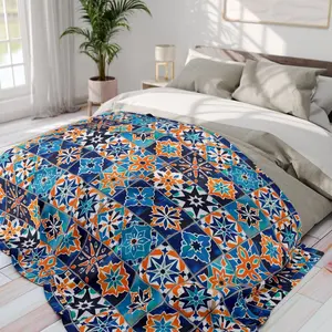 Moroccan Throw Blanket, Moroccan Duvet, Warm Fleece Blanket, Gift for her, Adult Blanket Gift, Moroccan Decor, Art, Geometric Boho Decor
