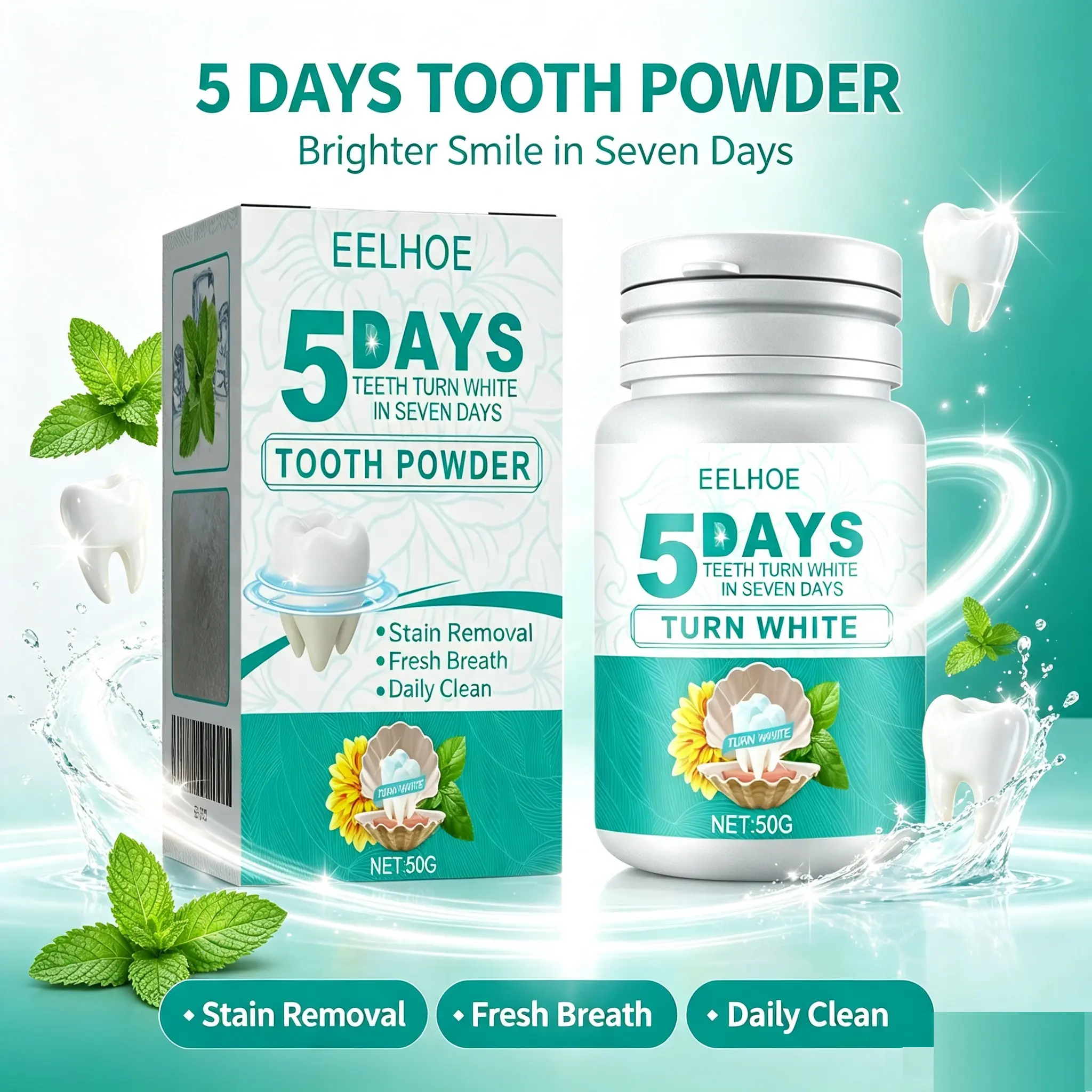 Daily Oral Care Tooth Powder - Gentle Formula for Surface Stain Removal and Fresh Breath natural ingredient gentle care toothpaste