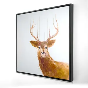 360 Stand Brown Framed 36x36 in. Abstract Deer Wall Art - Modern Abstract Art, Nature Decor, Decoration for Living Room Home Use, Artistic, Artwork, Print