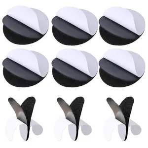 30 Counts Bigger Round Size Self Adhesive Hook Loop Tape, Double Sided Can Reuse With Strong Adhesive Hook And Loop Reusable