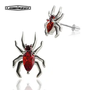 [LUMI57] S925 Sterling Silver Spider earrings Multi Color VVS1 Clarity & D Color, Jewelry Box Packed Ear Studs Modern Versatile Accessories Fashion Jewelry Perfect Birthday Anniversary Engagement Christmas Gift Boyfriend Girlfriend present
