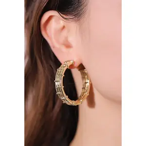 18K Gold-Plated Alloy C-Hoop Earrings