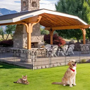 Getlay Garden Animal Barrier Fence, Dog Digging Fence Barrier With Gate