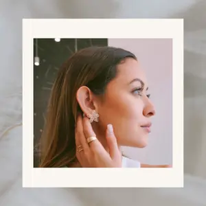 Flower Beaded Stud Earrings