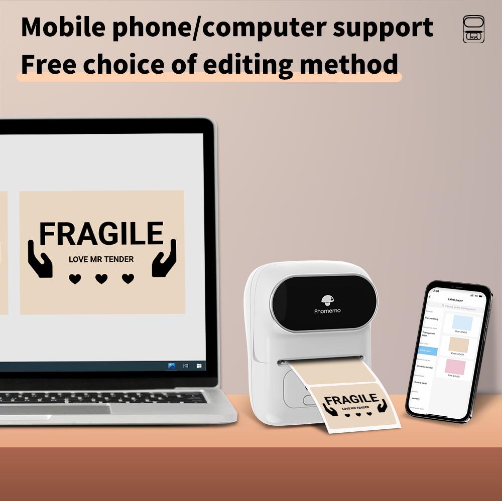 Portable Label Printer Mini Thermal Self-Adhesive Sticker Printer Mobile Pocket Tag Price UV Label Sticker Printer