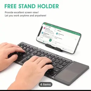 *Lifetime Warranty* Ultra-Silent Foldable Wireless Keyboard - Bi/Tri-Fold, Universal Compatibility, Slim & Portable - Ideal for Office & Travel - Lifetime Warranty - Accessories - Tablet