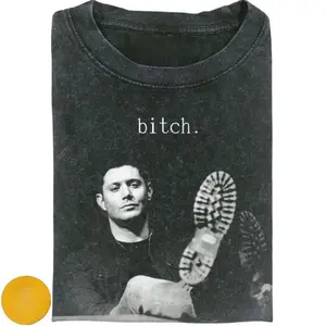 Vintage Dean Winchester Bitch Graphic T Shirt, Retro Supernatural 90s Bootleg Tee for Jensen Ackles Fan and Movie Lover Gift, Perfect for Supernatural Conventions and Casual Urban Streetwear Daily Apparel