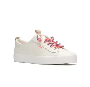 Keds Leather Slip-On Sneakers – Kickback Round Laces for Women’s Casual Look