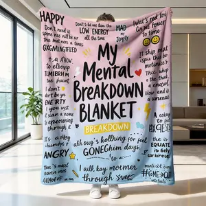 Emotional Healing Blanket, High-Weight Flannel Fabric, Soft and Warm, Anti-Wrinkle, Easy to Clean, Perfect Gift for Emotional Support