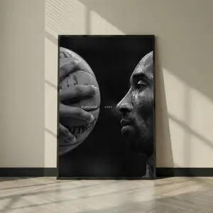 Kobe Bryant Poster, Mamba Mentality Wall Art, Motivational Basketball Print, Lakers Decor, Black Mamba, Man Cave Gift