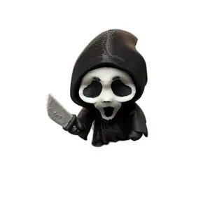 Horror characters Ghostface Chibi  color black and white. Size 2”