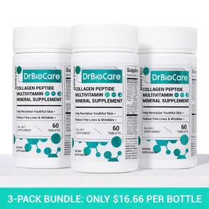 DrBioCare Collagen 3 bottle, Vitamin & Mineral, VB & Multivitamin, Contains Vd3, VC, Probiotics, VE, Healthcare Supplement Dietary Collagen