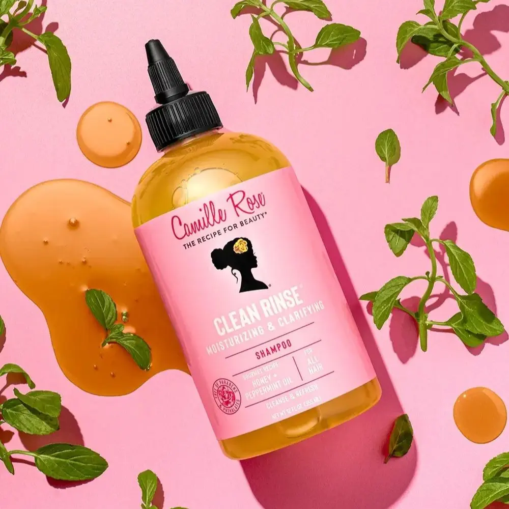 Camille Rose Clean Rinse Clarifying Shampoo, 12 oz, Gently Removes Buildup, Replenishes Moisture & Non-Stripping