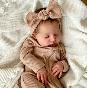 50cm 20inch Full Vinyl Reborn Baby Doll with 3D-painting Skin and Visible Veins, Realistic Asleep Newborn Bebe Doll Toy For Christmas Gift Kids Playmates