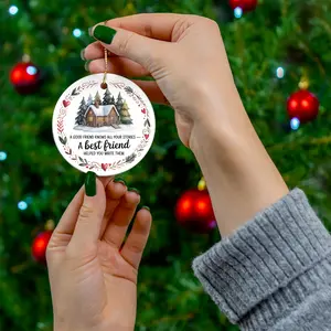 A Best Friend Helped You Write Them Ceramic Ornament | Cabin Winter Woodland