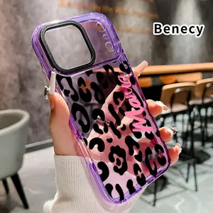 Suitable for iPhone 17 Pro Max 16 15 Plus Air 14 13 12 11 Phone Case Leopard Mama Pattern Non-Yellowing Clear Cover with Built-in Shock Absorption Strip Protection