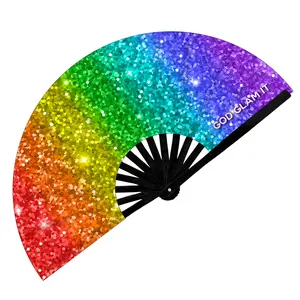 Sequin Pride EDM Rave Hand Fan