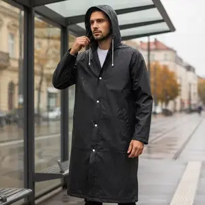 Heavy-Duty Eva Long Raincoat, All-In-One Rain Poncho, Ideal for Fishing, Cycling, Mountaineering, Hiking, Thickened Material, Unisex